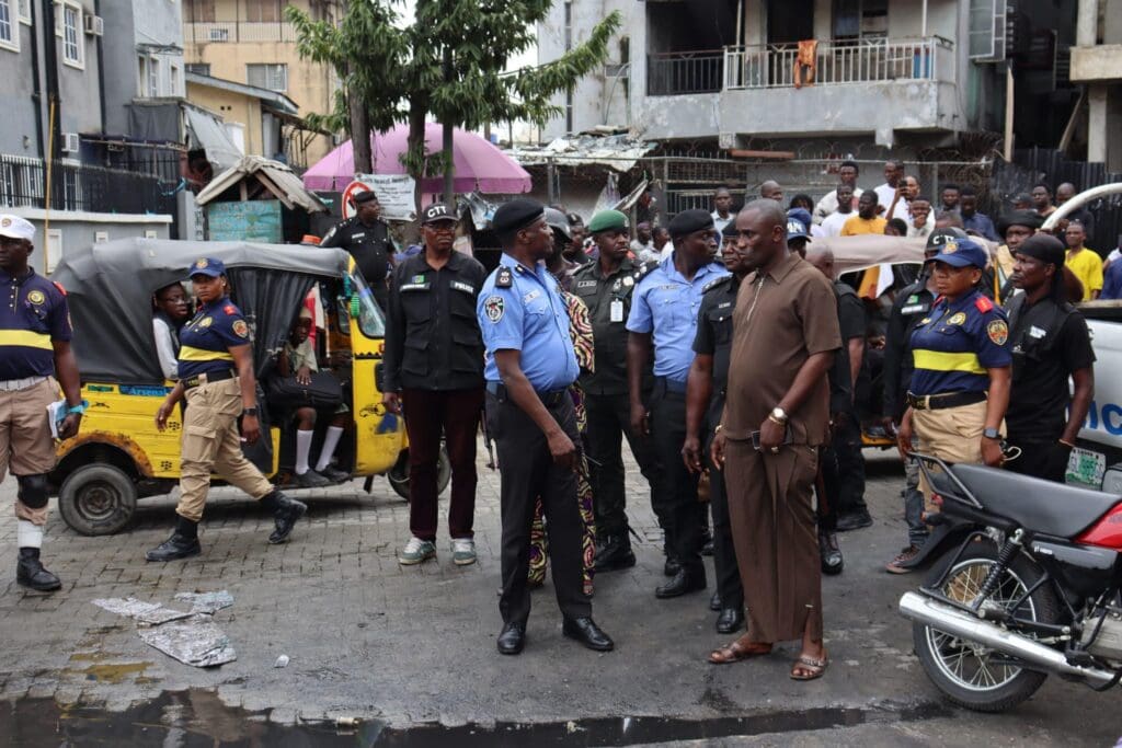CP Olohundare Jimoh leads officers in the arrest of a suspected 55-year-old Samsideen Oladiti for murder and assault in Lagos State. Source: Lagos Police Command