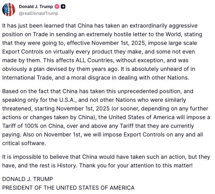 DONALD TRUMP'S TARIFF TWEET