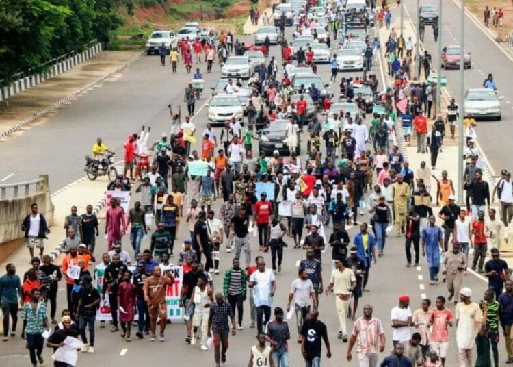 Scene of the Protest Along Abuja Streets