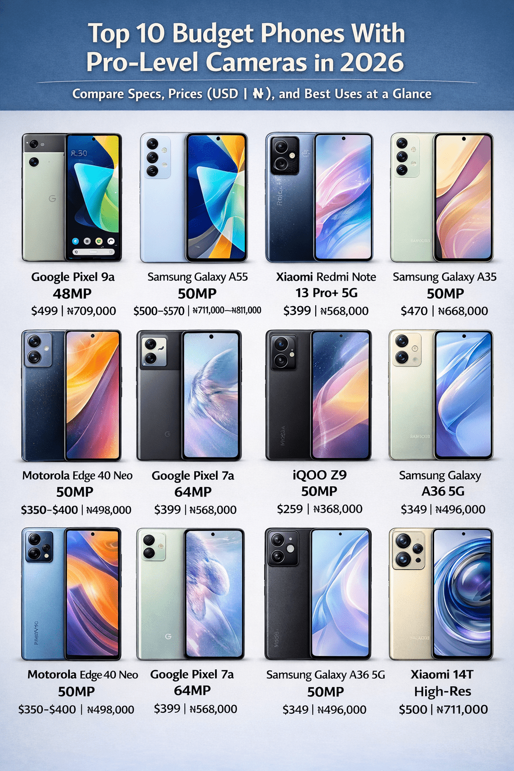 10 Budget-Friendly Phones With Brilliant Cameras in 2026