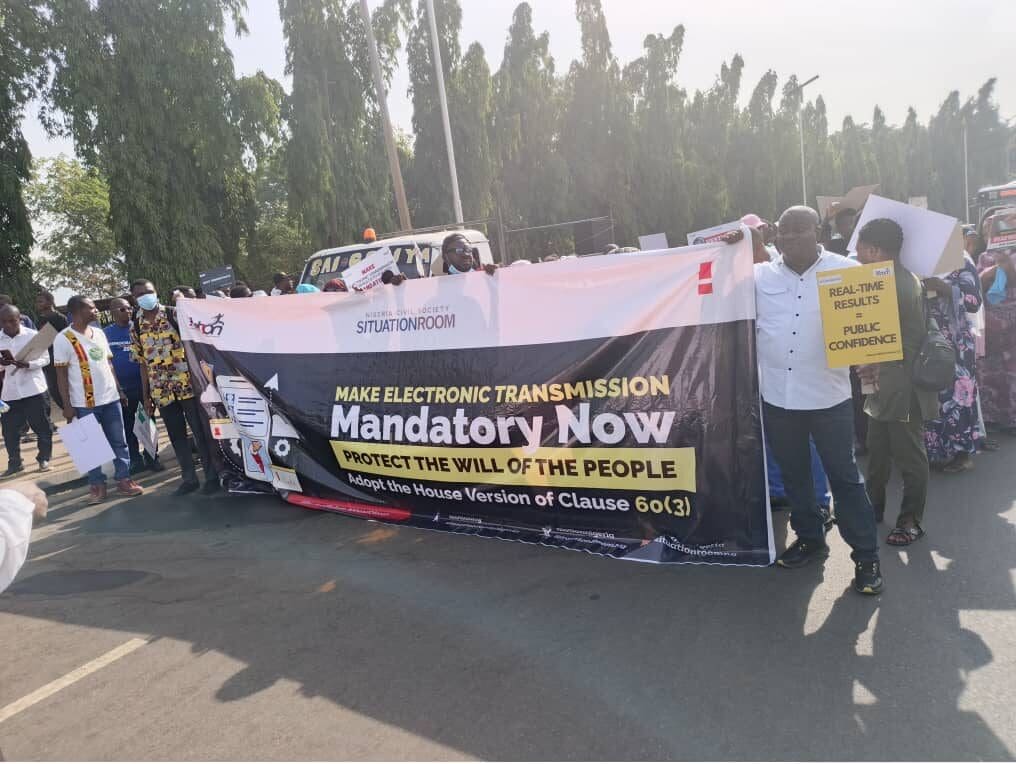 Protesters Demand Mandatory Real-Time Result Transmission at N’Assembly