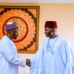 Adamawa governor Ahmadu Fintiri welcomes Abdulaziz Nyako back to APC