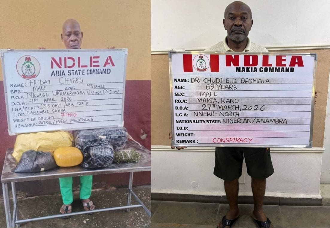 NDLEA Arrests 93-Year-Old Man, Medical Doctor, others in Nationwide Drug Crackdown