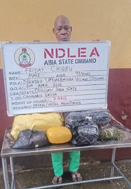 NDLEA Arrests 93-Year-Old Man, Medical Doctor in Nationwide Drug Crackdown