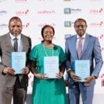 L-r: Managing Director/CEO, Redtech Limited, Emmanuel Ojo; Chief Executive Officer, MTN MoMo, Omolara Michael Nwadu; and Head Digital Banking, United Bank for Africa(UBA), Olukayode Olubiyi, during the launch of payment interoperability partnership targeted at expanding cardless payment access for consumers and merchants across Nigeria and Africa, powered by Redtech, MoMo PSB and UBA at the UBA House Marina on Tuesday